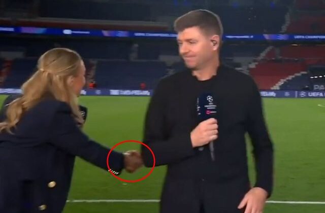 Yıldız futbolcunun kadın muhabirle tokalaşması olay oldu