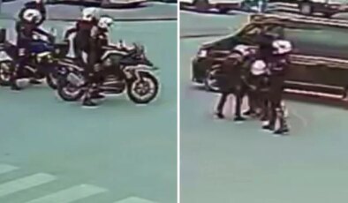 Yunus polislerinin trafikte Heimlich manevrası hayat kurtardı; müdahale anı kamerada