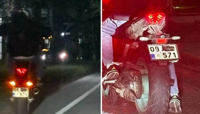 Manisa’da motosikletin plakasını gizleyen aday sürücüye 420 bin 500 lira ceza