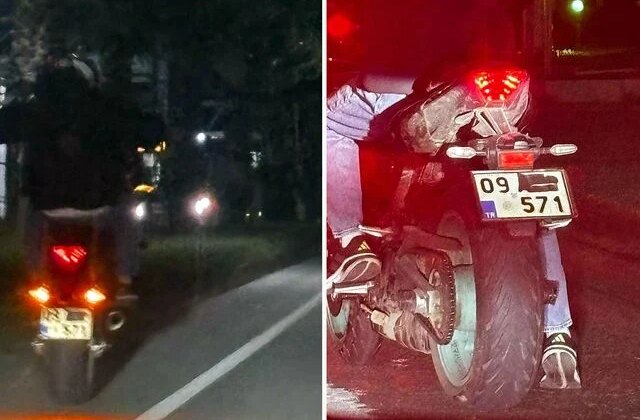 Manisa’da motosikletin plakasını gizleyen aday sürücüye 420 bin 500 lira ceza