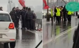 Onlarca kişi köprüyü kapatıp eylem yapmak istedi, polisin müdahalesi sert oldu