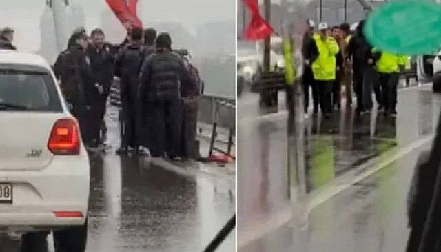 Onlarca kişi köprüyü kapatıp eylem yapmak istedi, polisin müdahalesi sert oldu