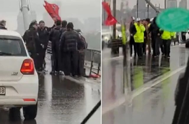 Onlarca kişi köprüyü kapatıp eylem yapmak istedi, polisin müdahalesi sert oldu