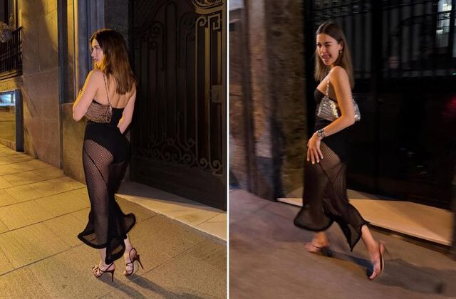 Afra Saraçoğlu’nun İspanya’daki transparan tarzına yorum yağdı