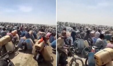 Akaryakıt krizine giren Pakistan’da İran sınırında bidonlu izdiham