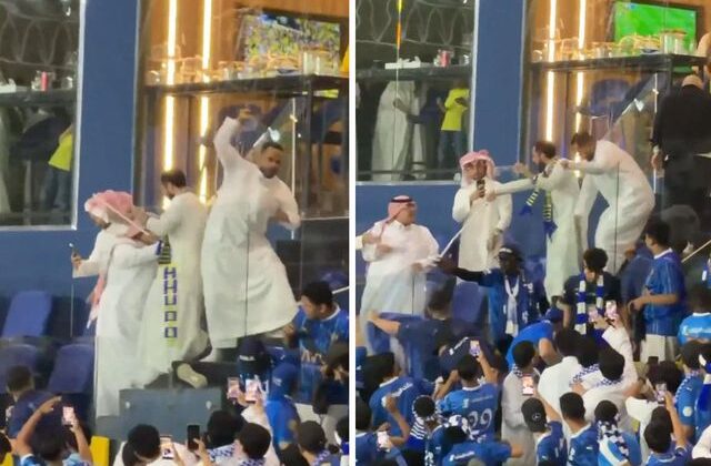 Al-Nassr taraftarları, Al-Hilal’in VIP tribününe sopalarla saldırdı
