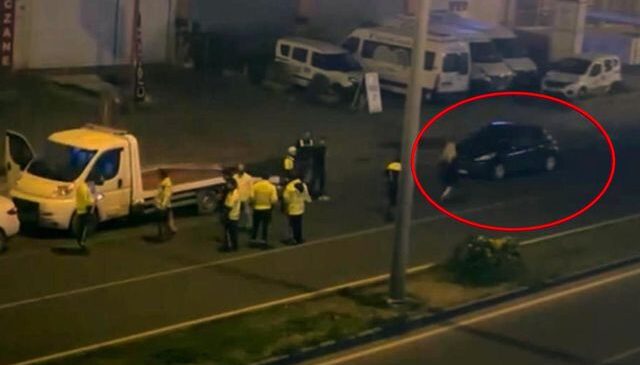 Alkollü halde araç kullanırken polise yakalanan kadın sinir krizi geçirdi
