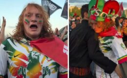 Amedspor’un kutlamalarına katılan Amerikalı genç kendinden geçti
