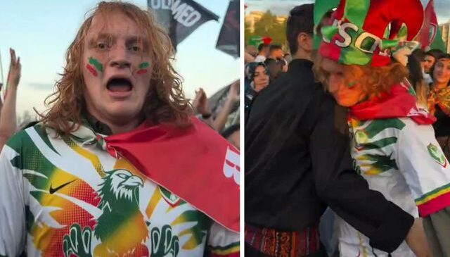 Amedspor’un kutlamalarına katılan Amerikalı genç kendinden geçti