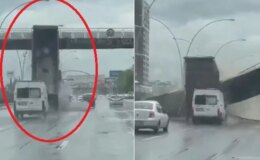 Ankara’da korku dolu anlar! Kamyon üst geçidi araçların üzerine yıktı
