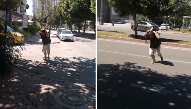 Yolda yürürken kargaların saldırısına uğradı, ne yapsa kurtulamadı
