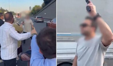 Araçların önünü kesti, “polisim” deyip havaya ateş açtı