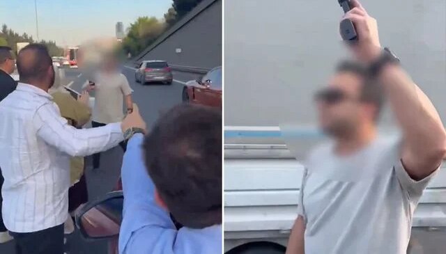 Araçların önünü kesti, “polisim” deyip havaya ateş açtı