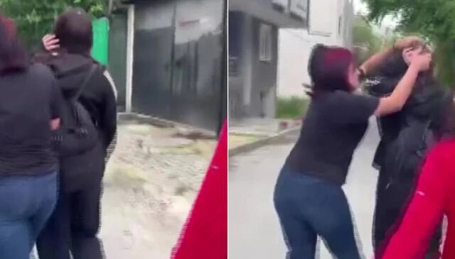 Arnavutköy’de okul çıkışında akran zorbalığı kamerada: Saçından tuttukları kızı tekme tokat darp ettiler
