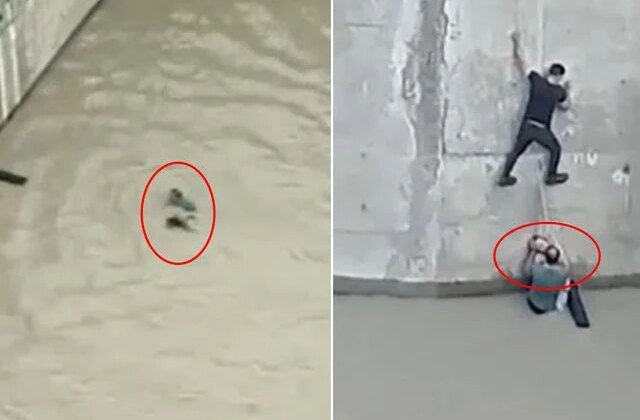 Dereye düşen 11 yaşındaki Eslem’in kurtarılma anı kamerada