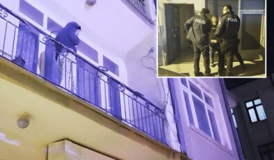 Ayrıldığı erkek arkadaşı evi bastı, kadın alt katın balkonuna atladı