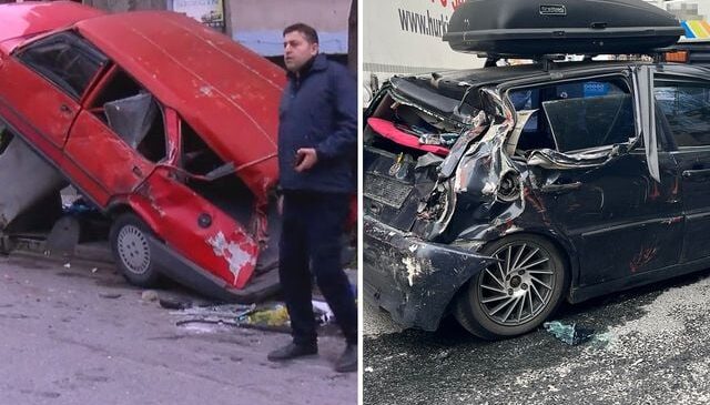 Bağcılar’da park halindeyken sürüklenen kamyon 8 araca çarptı