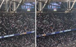 Beşiktaşlı taraftarlardan derbide olay protesto
