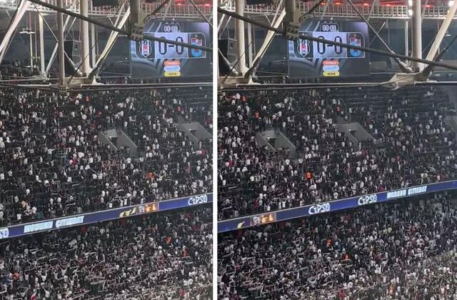 Beşiktaşlı taraftarlardan derbide olay protesto