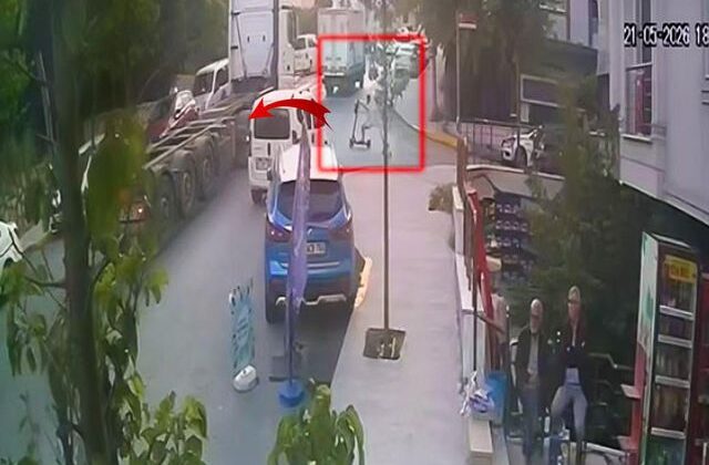 11 yaşındaki çocuk tırın altında kaldı! Korkunç kaza kamerada