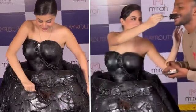 Bollywood oyuncusu yenilebilir elbisesini davetlilere ikram etti