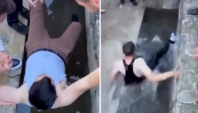 Bayram namazına gelmeyenleri buz gibi suya attılar