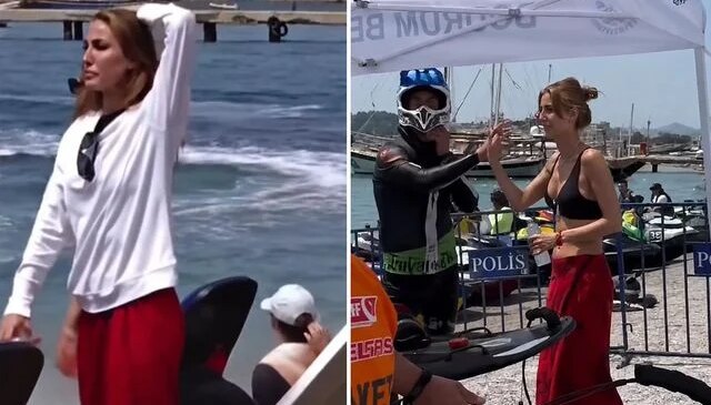 Çağla Şıkel, oğlu şampiyon olurken büyük heyecan yaşadı