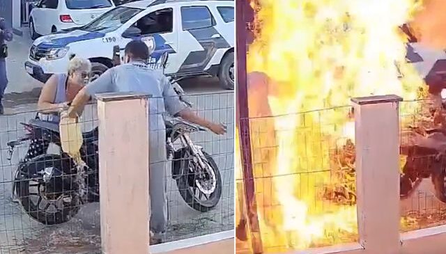 Yediği cezaya kızıp motorunu ateşe veren sürücü annesini yaktı