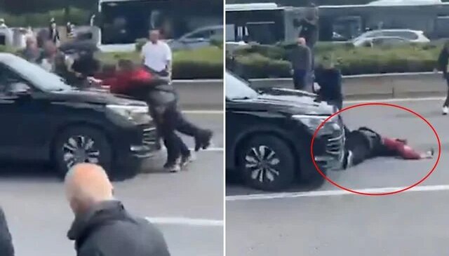 CHP Genel Merkezi önünde araç kalabalığa dalıp bir kadına çarptı