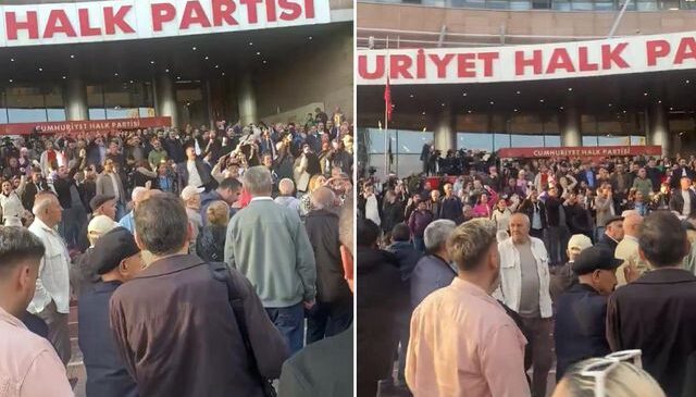 CHP Genel Merkezi’nin önünde “Hain Kemal” sloganları atılıyor