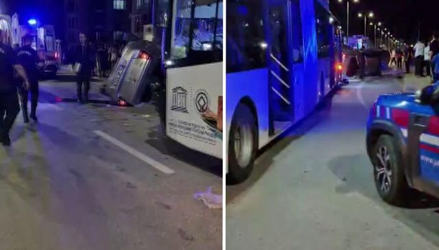Diyarbakır’da belediye otobüsü otomobili biçti: 2 kişi hayatını kaybetti