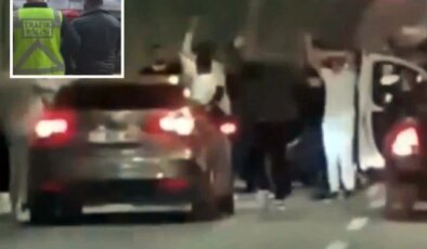 Tünelde kutlama yapıp trafiği durduran 4 sürücüye toplam 720 bin TL ceza