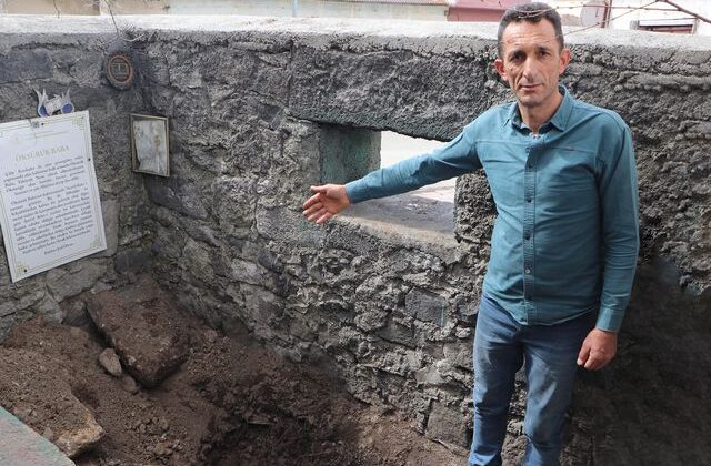 Define avcıları “Öksürük Baba Türbesi”ni talan etti