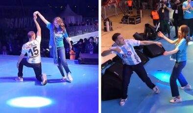 Erzurumsporlu Giorbelidze, eşiyle yaptığı dansla kutlamalara damga vurdu