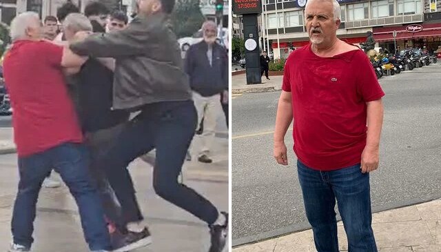 Eşinin gözü önünde darp edildi