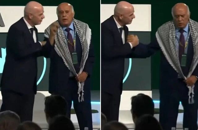 Infantino’dan skandal hareket! Filistin Futbol Federasyonu Başkanı sahneyi terk etti
