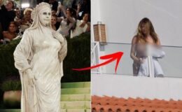 Heidi Klum balkonda üstsüz yakalandı