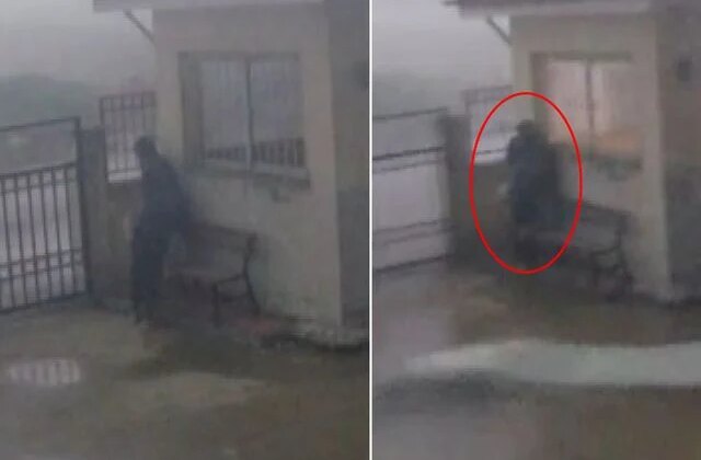 Gaziantep’te fırtınaya yakalanan çobanın zor anları kamerada