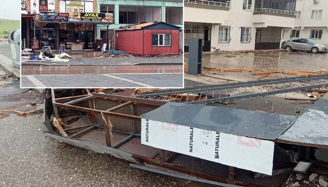 Gaziantep’te fırtınanın hasarı gün ağarınca ortaya çıktı