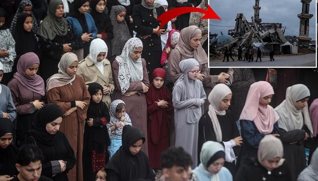 Gazze’de bayram namazı yıkılan camilerin enkazında kılındı