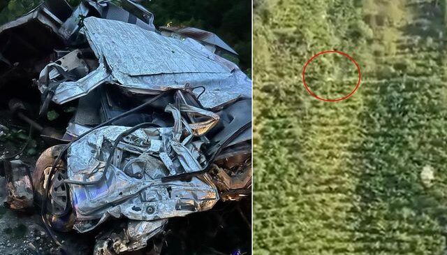 Otomobil yüzlerce metrelik yamaçtan böyle yuvarlandı! Sürücü mucize eseri hayatta kaldı