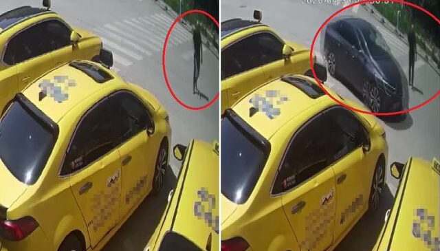 Görme engelli vatandaşın trafikte yaşadığı tehlikeli anlar kamerada