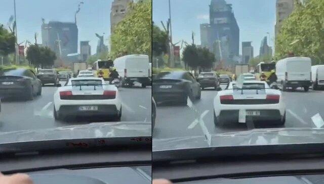 Görüntü İstanbul’dan! Lüks araçtan etrafa balya balya euro saçtı