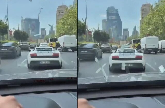 Görüntü İstanbul’dan! Lüks araçtan etrafa balya balya euro saçtı