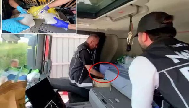 Tırda yatağın altından 12 milyon 600 bin TL’lik uyuşturucu çıktı