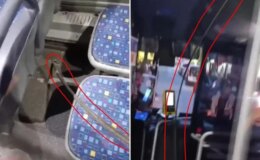 İnşaat demiri otobüsü delip yolcunun ayağına saplandı