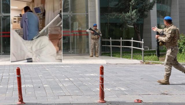 Jandarmanın uzun namlulu silahla operasyon yaptığı hastaneden vahim görüntüler