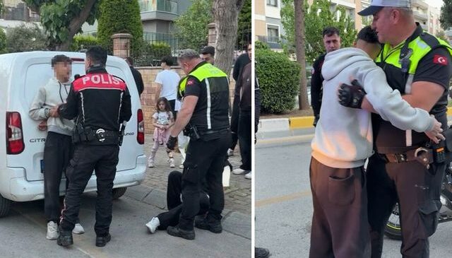Kaçan motosiklet sürücüsü, kazadan sonra polise sarılıp ağladı