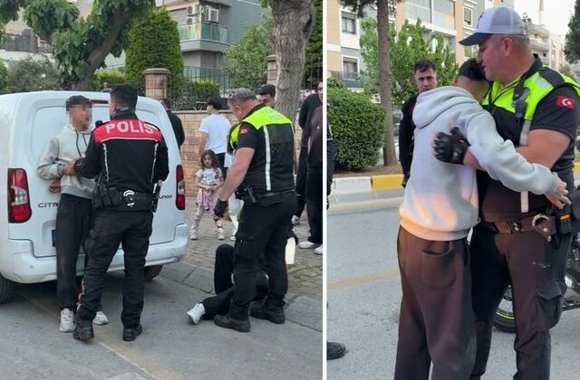 Kaçan motosiklet sürücüsü, kazadan sonra polise sarılıp ağladı