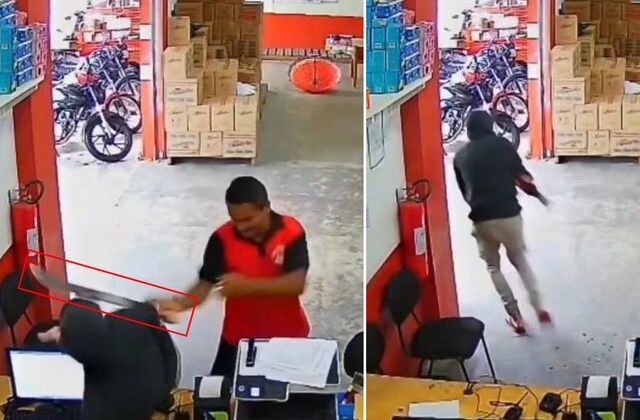 Kan donduran anlar kamerada! Kasayı boşaltan hırsıza hayatının şokunu yaşattı